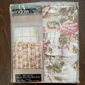 Floral Cottagecore Curtain Tier Set – Maytex Windowwear – New